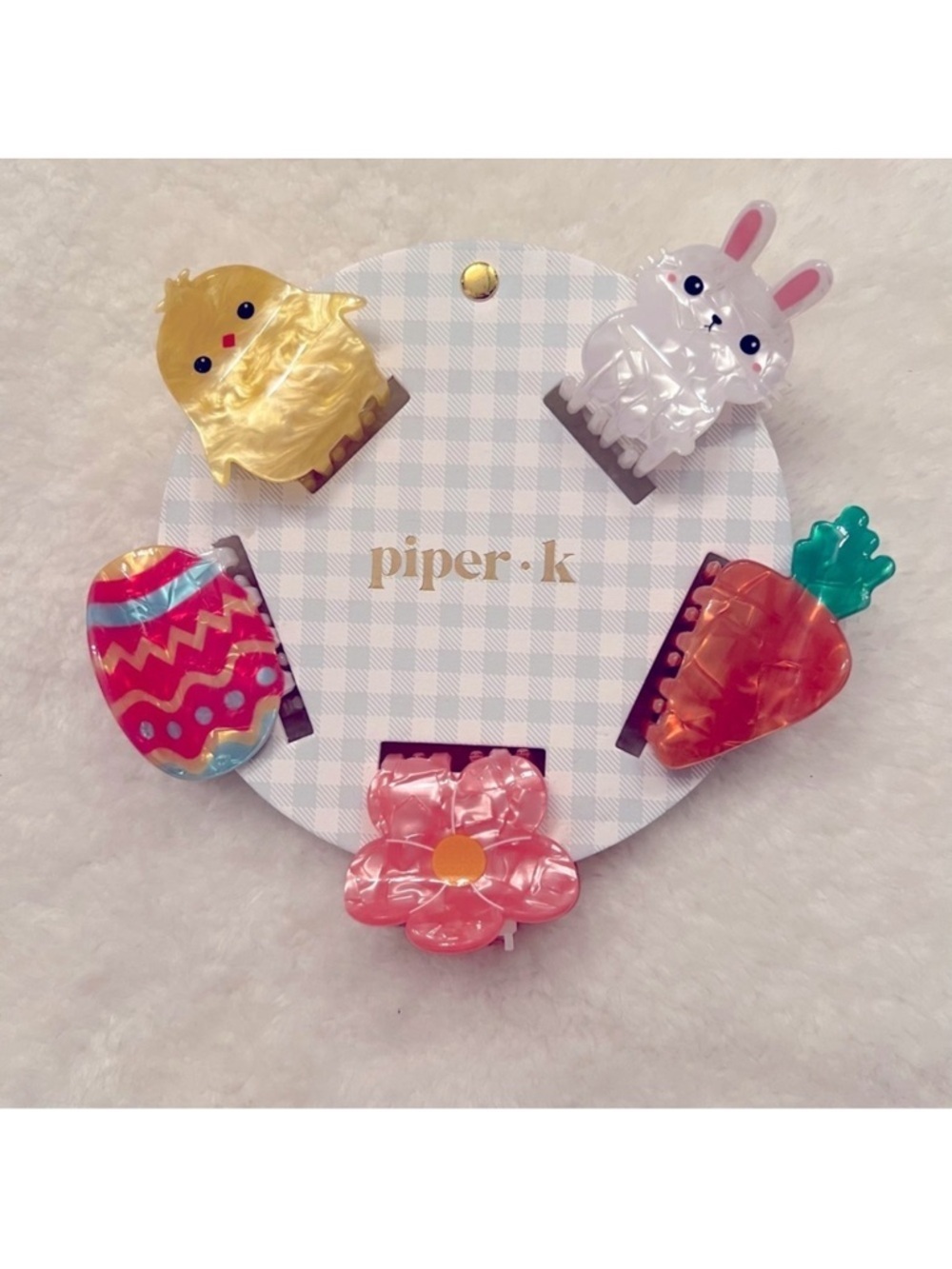 Piper K Easter Bunny Chick Carrot Egg Flower Claw Hair Clips New With Tags